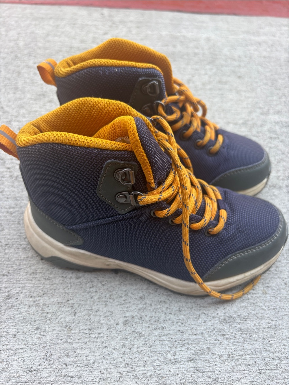 Target Kids Navy and Yellow Lace-Up Boot Sneakers